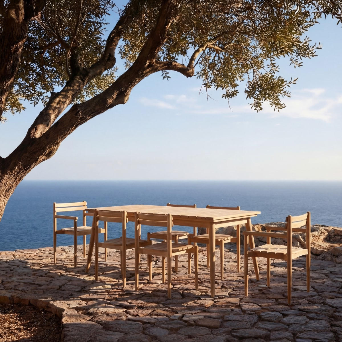 GARTENMÖBEL-SET 4-tlg Vadim Natur aus Teak - Naturfarben, Holz - Tikamoon