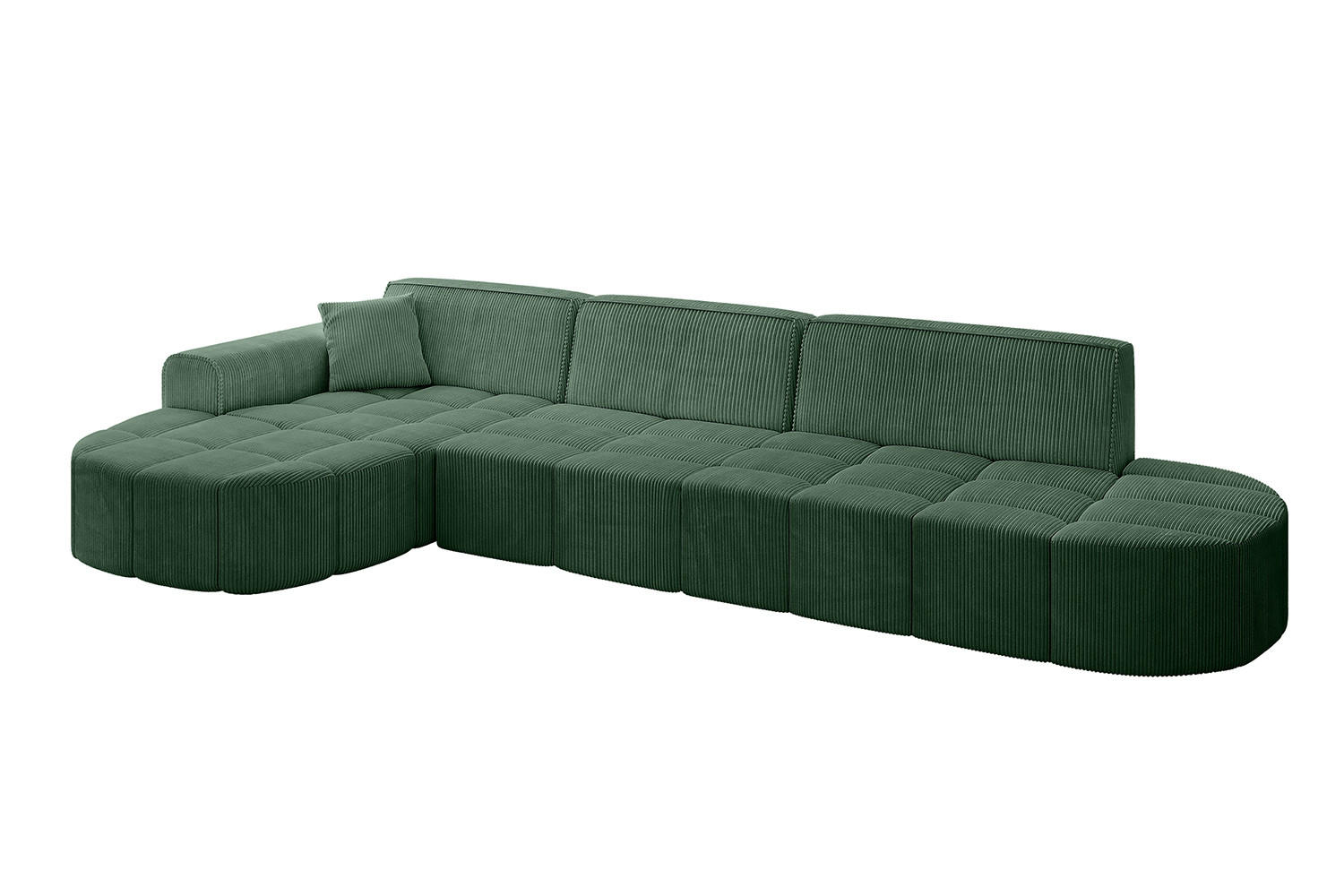 ECKSOFA Ottomane Links LIVO-L2 - 337x173x79,5 cm Grün - Grün, Holzwerkstoff/Textil (337/173cm) - ALTDECOR