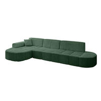 ECKSOFA Ottomane Links LIVO-L2 - 337x173x79,5 cm Grün - Grün, Holzwerkstoff/Textil (337/173cm) - ALTDECOR