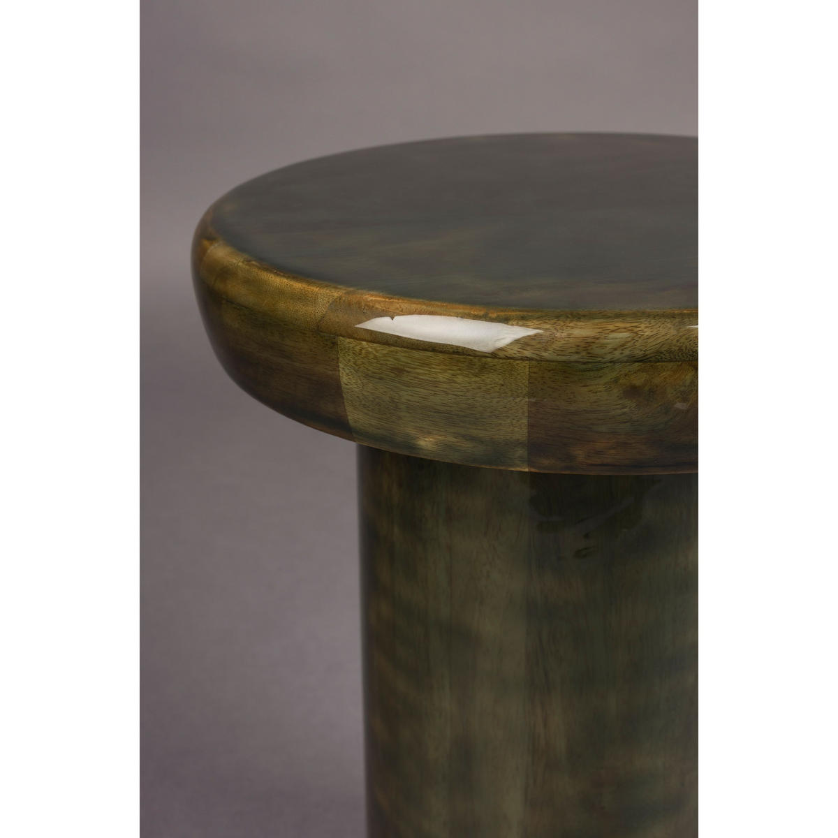 BEISTELLTISCH Mush Rund 35 cm Grün - Grün, Holz (35/35/45cm) - Dutchbone