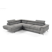 ECKSOFA Plato Mit Schlaffunktion - Dunkelgrau, Holzwerkstoff/Textil (268/202cm) - Fun Möbel
