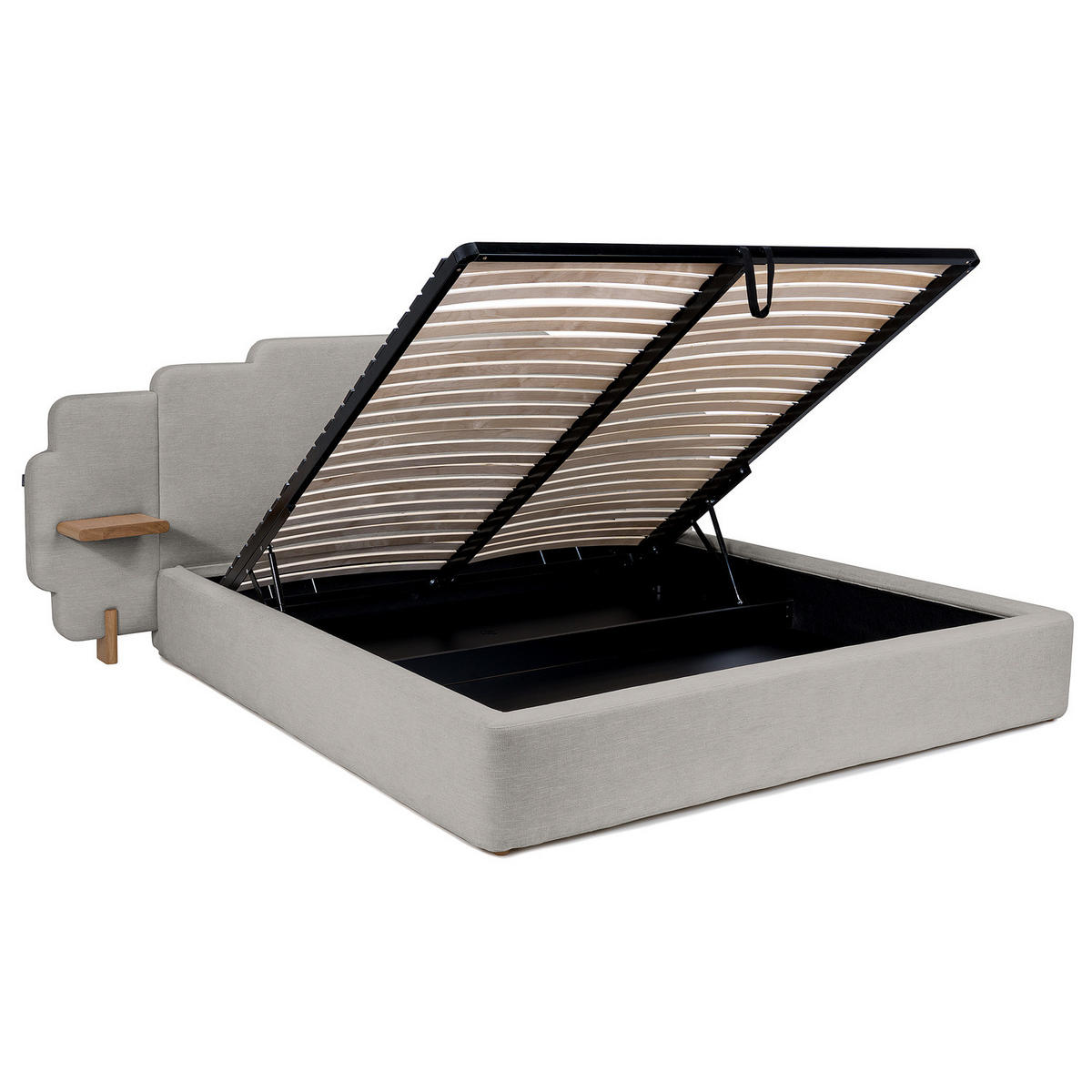 POLSTERBETT - Chenille - Hellgrau, Textil (160/200cm) - home24