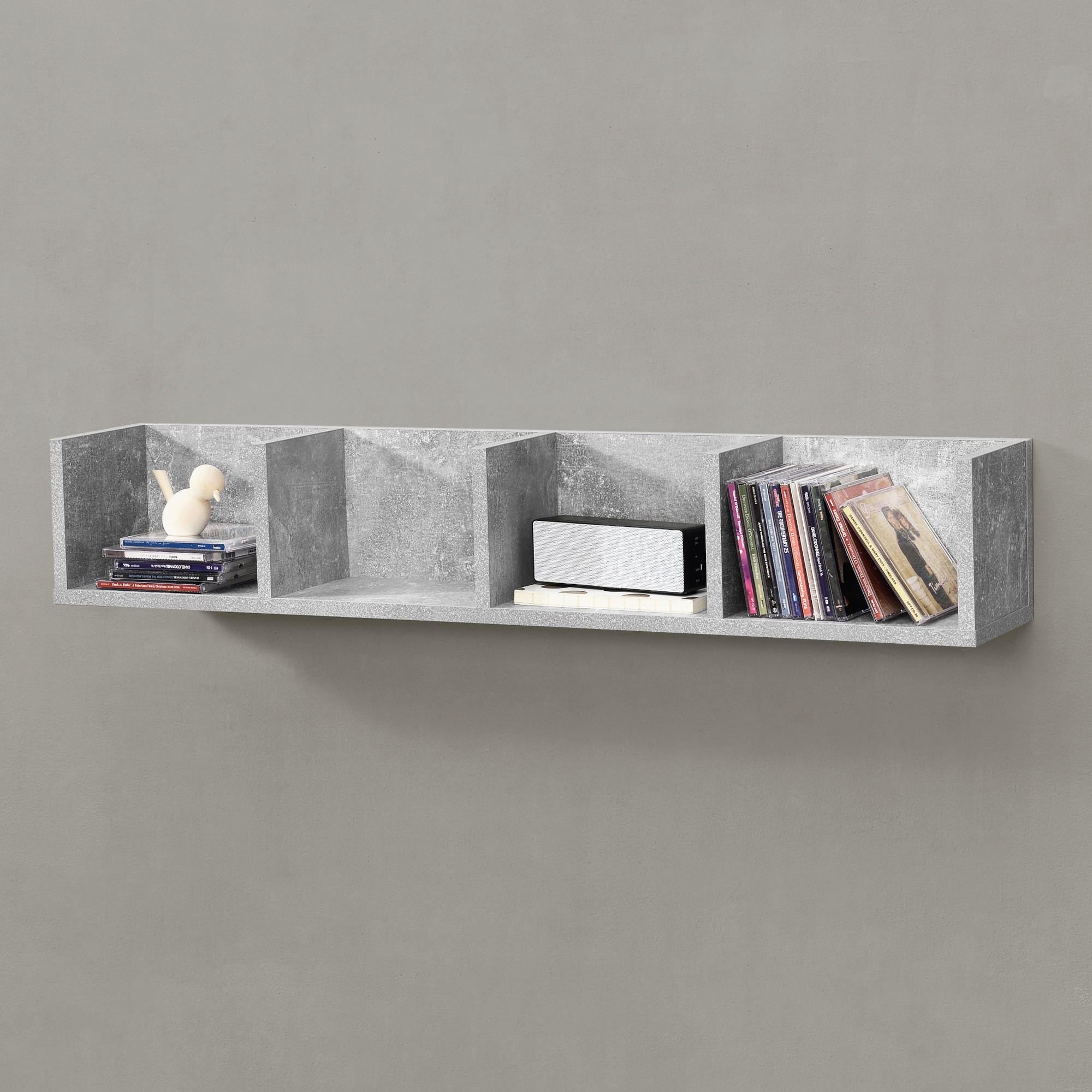 WANDREGAL Ekerö - Grau, Holzwerkstoff (95/16.5/17cm) - [en.casa]