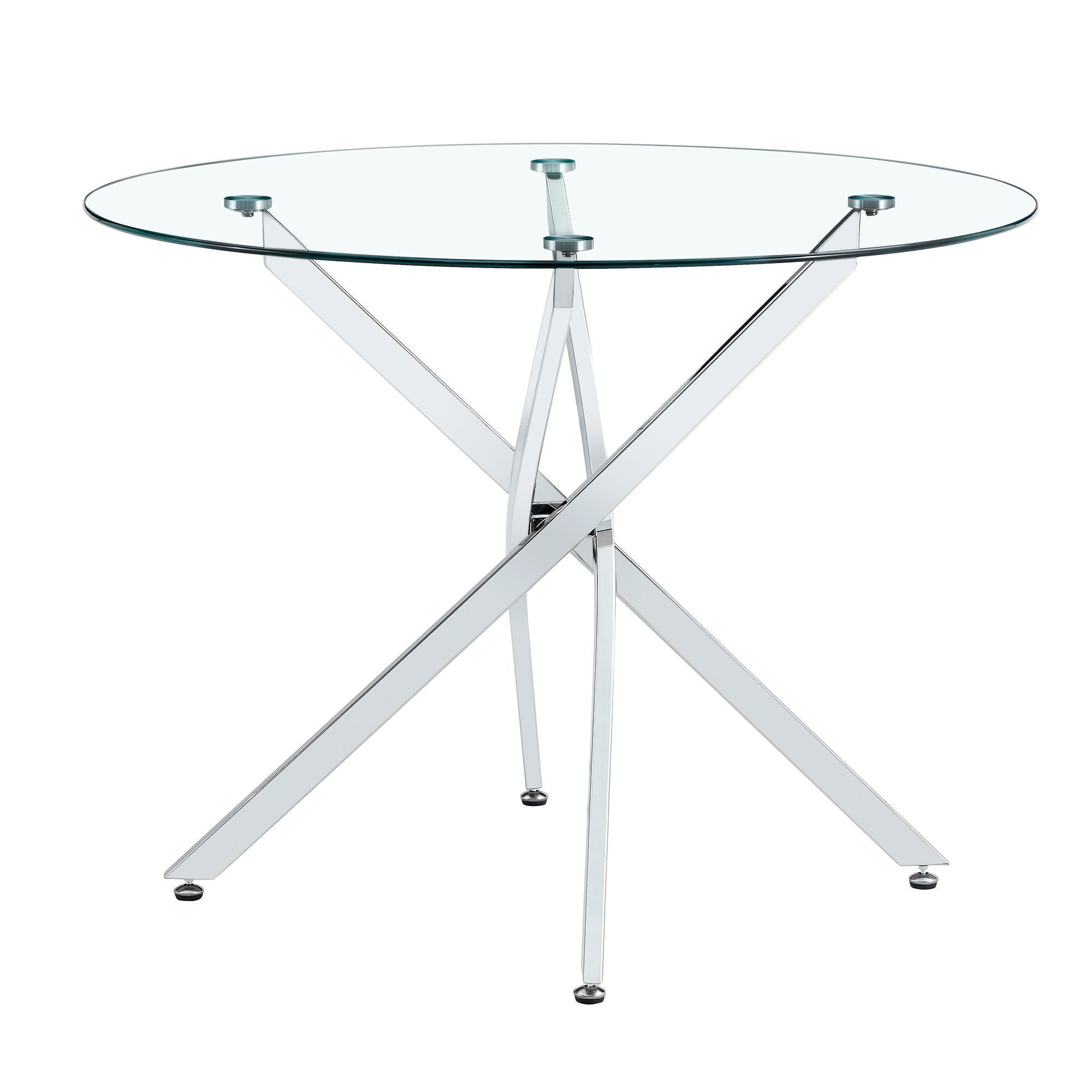 ESSTISCH Silberfarben/Transparent 88/88/75 cm - Silberfarben, Holz (88/88/75cm) - PANGIVO