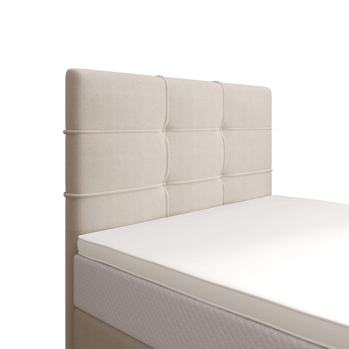 BOXBETT DUO 2 120x200 Cosmic 10, mit Matratze H3, Bonell und Topper, Beige - Beige, Holz/Kunststoff (120/200cm) - Bedante