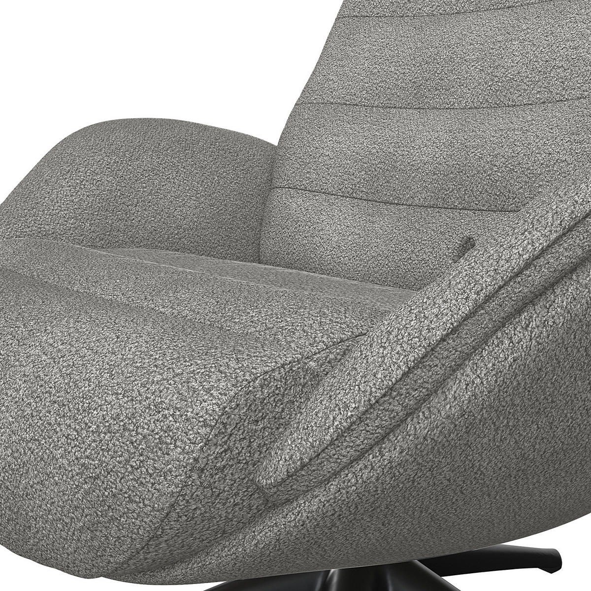 RELAXSESSEL - Schwarz/Grau, Textil/Metall (90/107/90cm) - home24