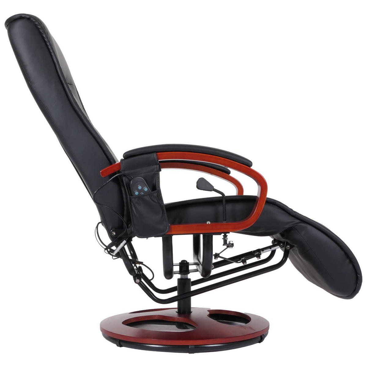 MASSAGESESSEL Athene HxBxT 118x69x143cm mit Massage Leder Schwarz - Schwarz, Leder (69/118/143cm) - BERLINLODGE