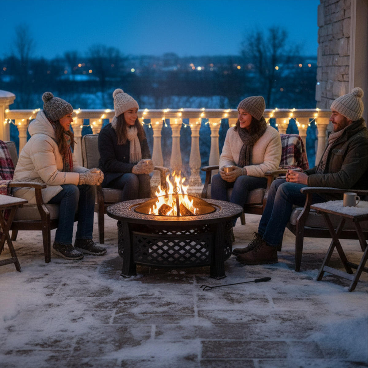 FEUERSCHALE - Schwarz, Metall (81/50/81cm) - Relaxdays