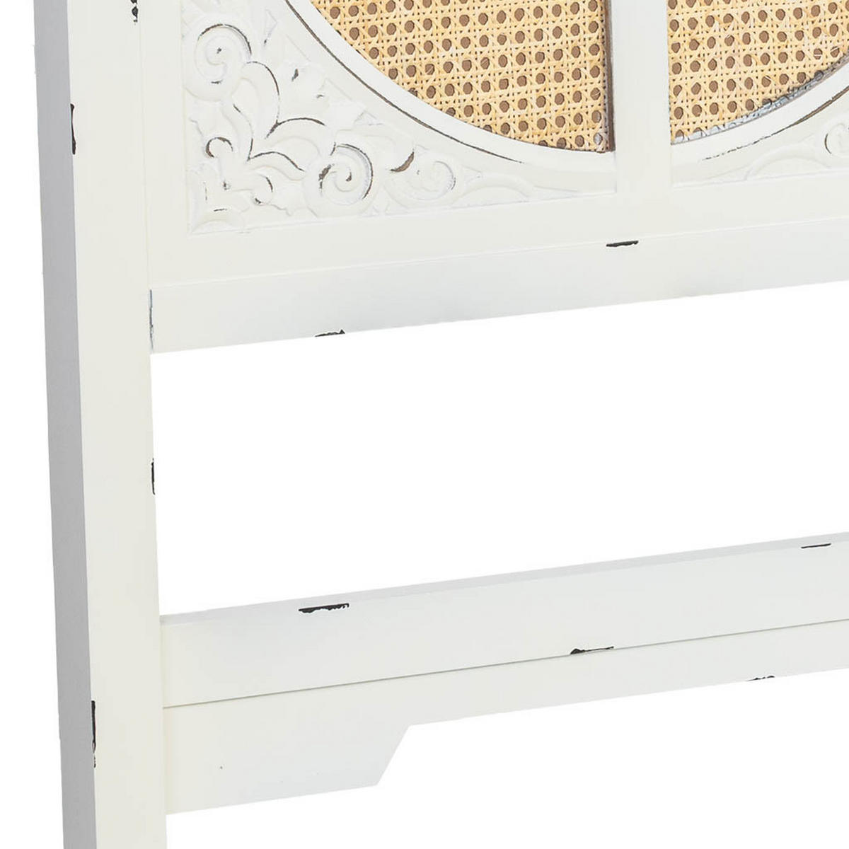 KOPFTEIL aus Holz und Gitter, weiß, 150x5x130cm - Weiß, Holz (150/130/5cm) - Wanderlust