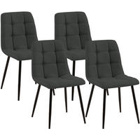 STUHL 4 Stoff Dunkelgrau - Dunkelgrau/Schwarz, Textil/Metall (45/84/55cm) - CLP