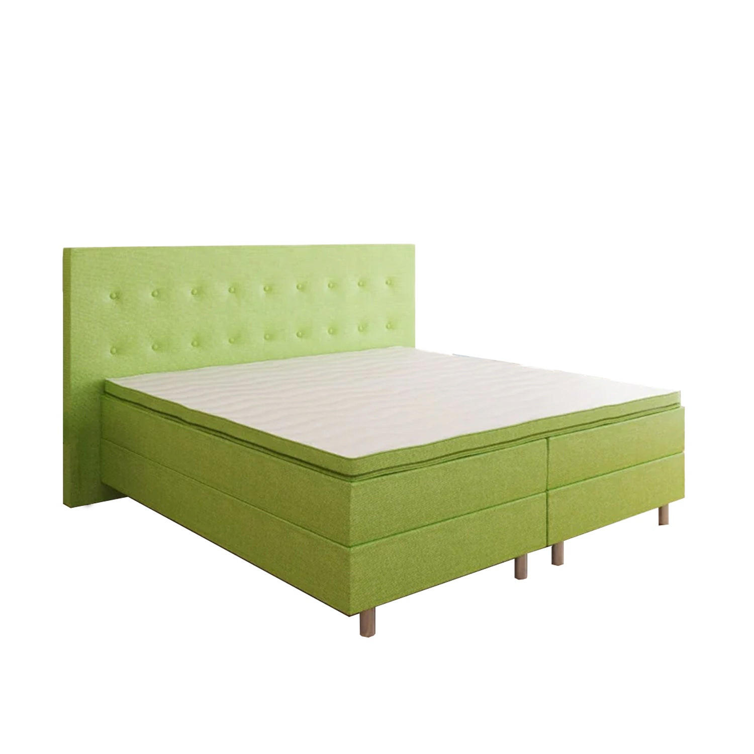 BOXBETT RIO Barcelona 5-Zonen mit Visco Topper H3 First Class Bett in verschiedenen Farben und Größen - Jadegrün, Holz/Holzwerkstoff (140/200cm) - Best For Home