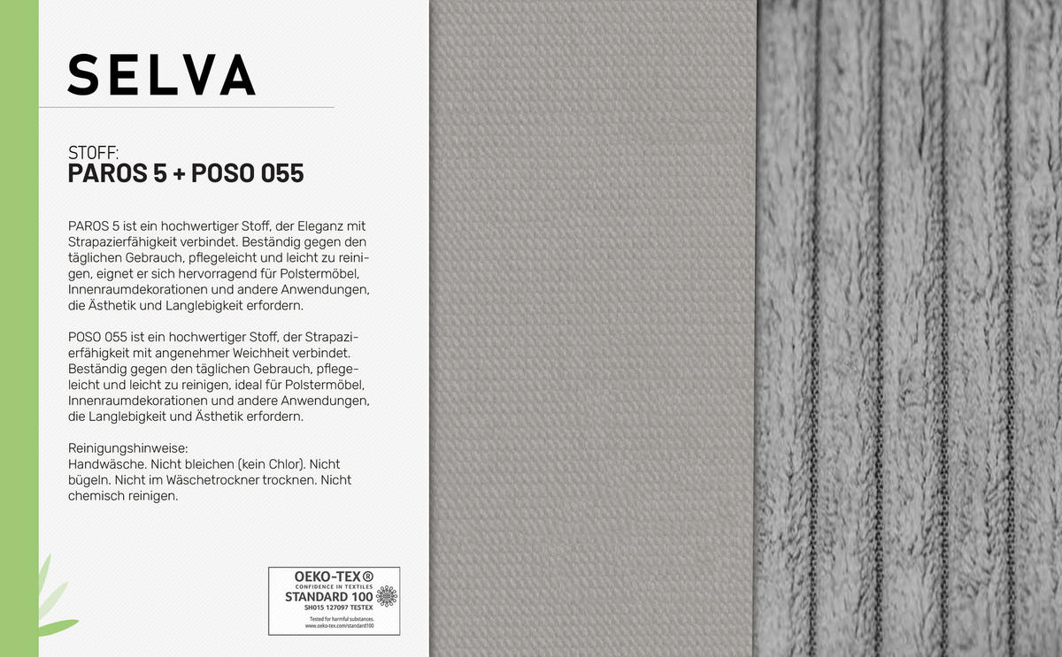 ECKSOFA Selva – modernes Design trifft auf höchsten Komfort, Grau - Grau, Holz (246/190cm) - Panda Möbel