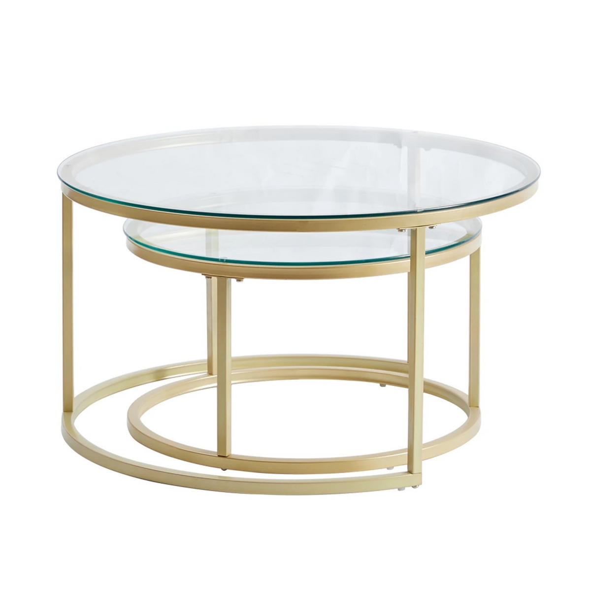 COUCHTISCH, 2-in-1, Glas, Eisen 60 x 40 cm - Goldfarben, Holzwerkstoff (60/60/45cm) - Kaket
