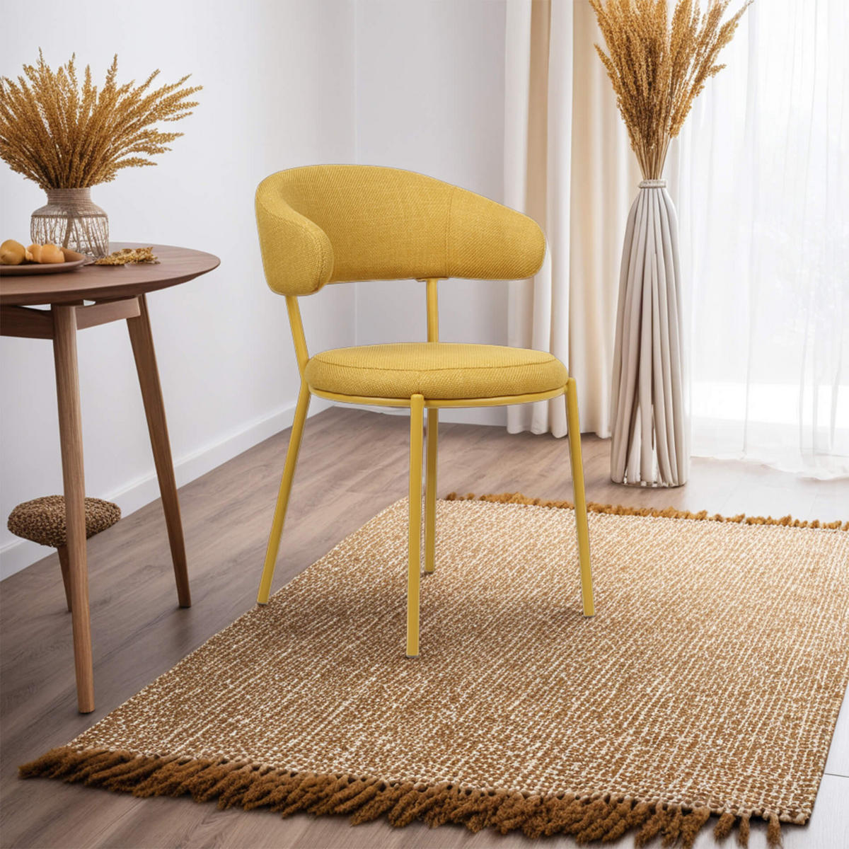 STÜHLE 2er Set Gelb 57,5/47,5/80,5 cm - Gelb, Textil (47.5/80.5/57.5cm) - Mobili Rebecca