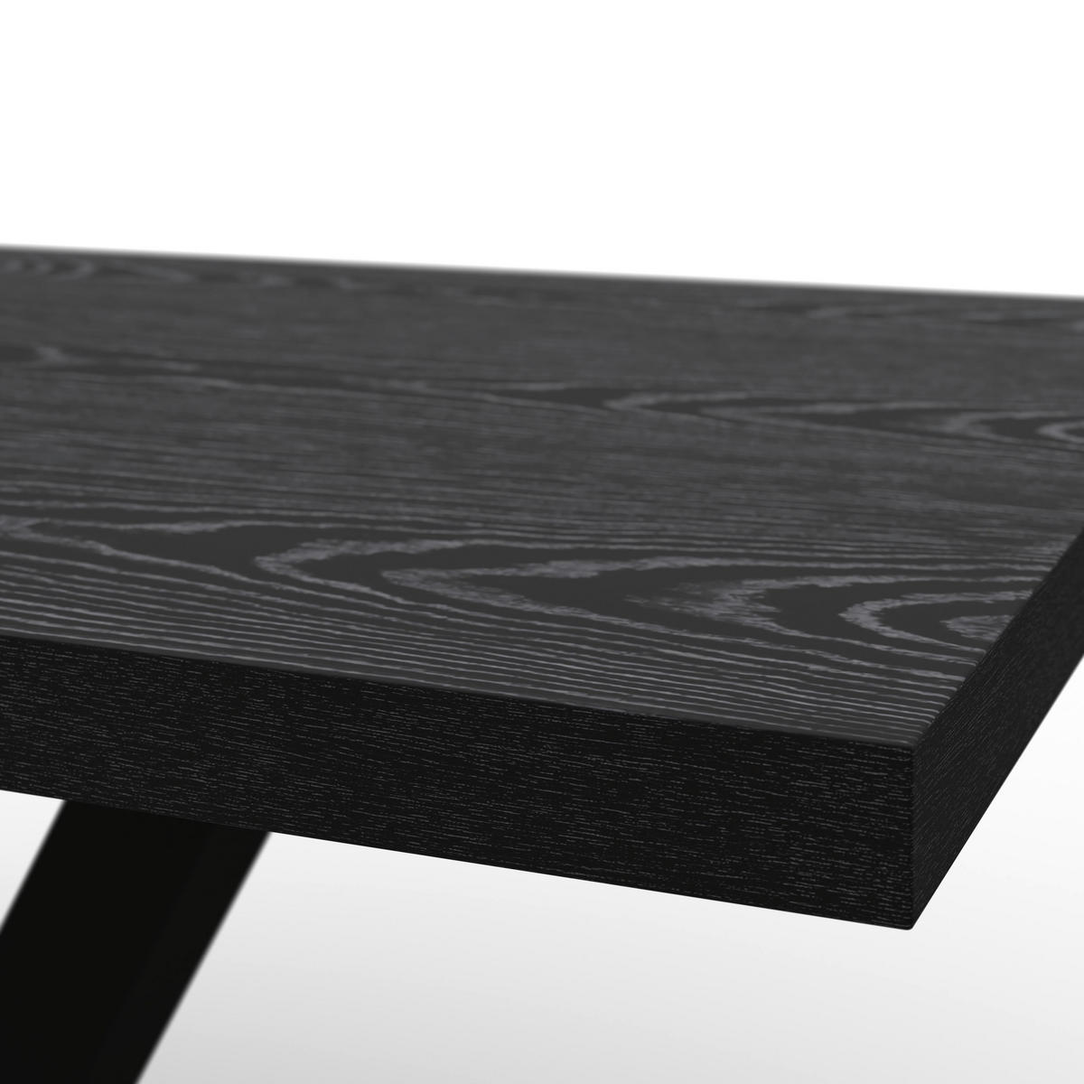 ESSTISCH Loca Schwarz MDF ca. 140 /80 /76 cm - Schwarz, Holz (80/140/76cm) - Bessagi Home