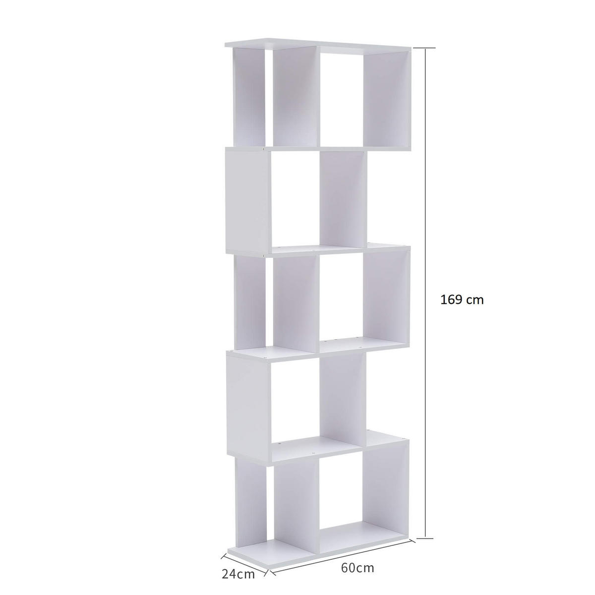 BÜCHERREGAL Weiß 24/60/173 cm - Weiß, Holzwerkstoff (24/173/60cm) - Mobili Rebecca