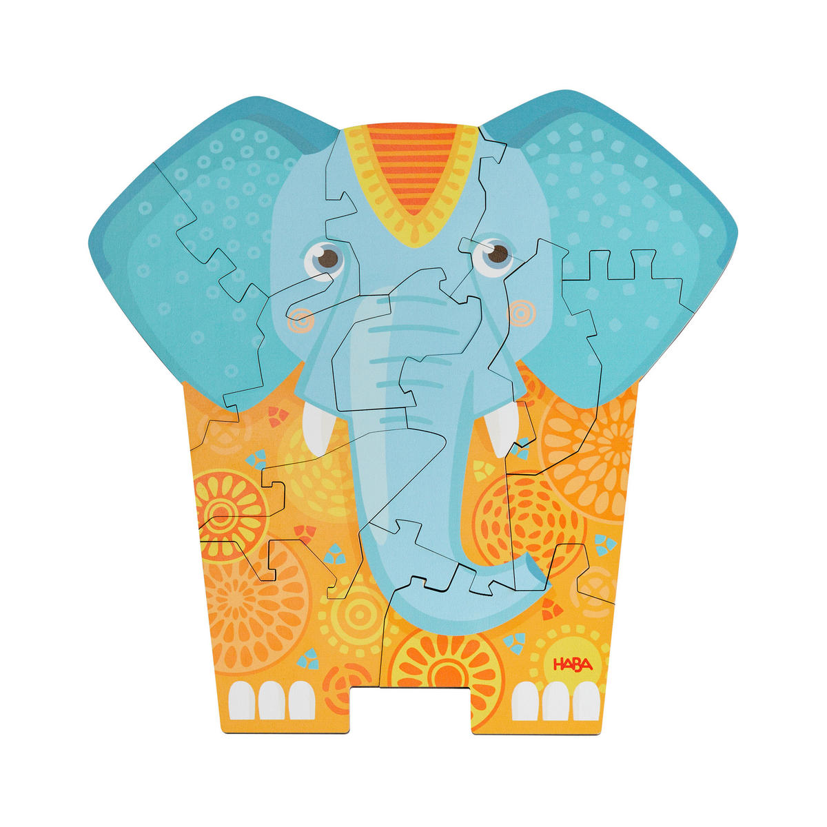 HOLZPUZZLE 2in1 Elefant, ab 3 Jahre - Multicolor, Naturmaterialien (15.5/5/23.5cm) - Haba