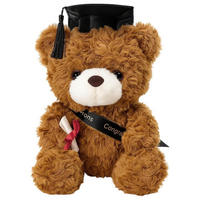 STOFFTIER Bär mit Doktorhut und Urkunde 23 cm - Braun, Textil (10/10cm)