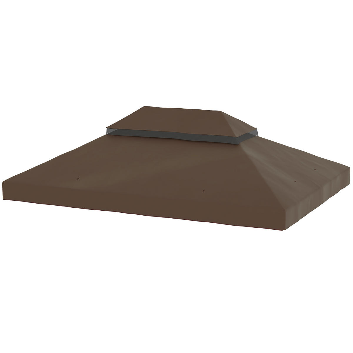 PAVILLON-ERSATZDACH, 3 x 4 m, Ersatzplane mit Wasserablauf-Öffnungen, Polyester, Sonnenschutz, UPF30+, Kaffee - Cappuccino, Textil (400/1/300cm)
