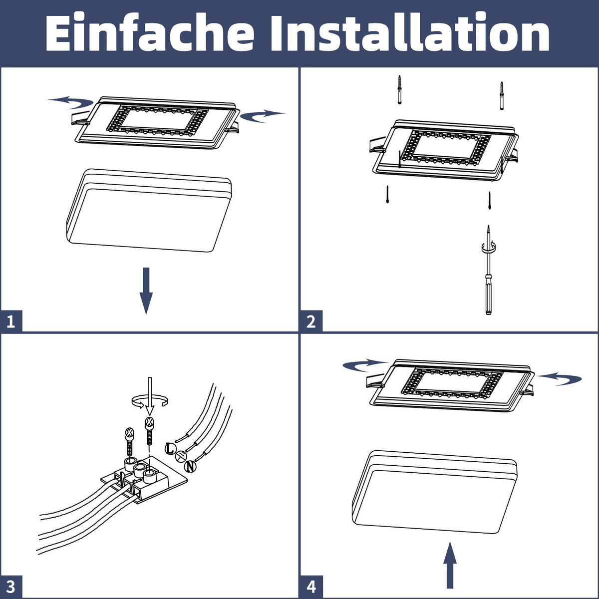 LED-DECKENLEUCHTE Zara 30/30/6 cm - Weiß, Kunststoff (30/30/6cm) - Nettlife
