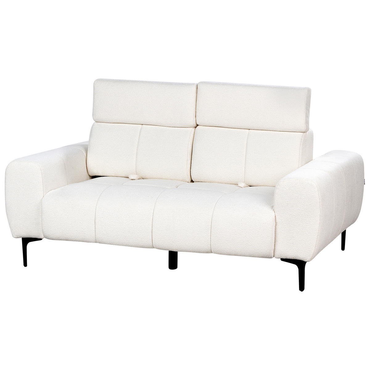 2-SITZER-SOFA Bouclé weiß Vegamo - Weiß, Textil (176/97/110cm) - Beliani