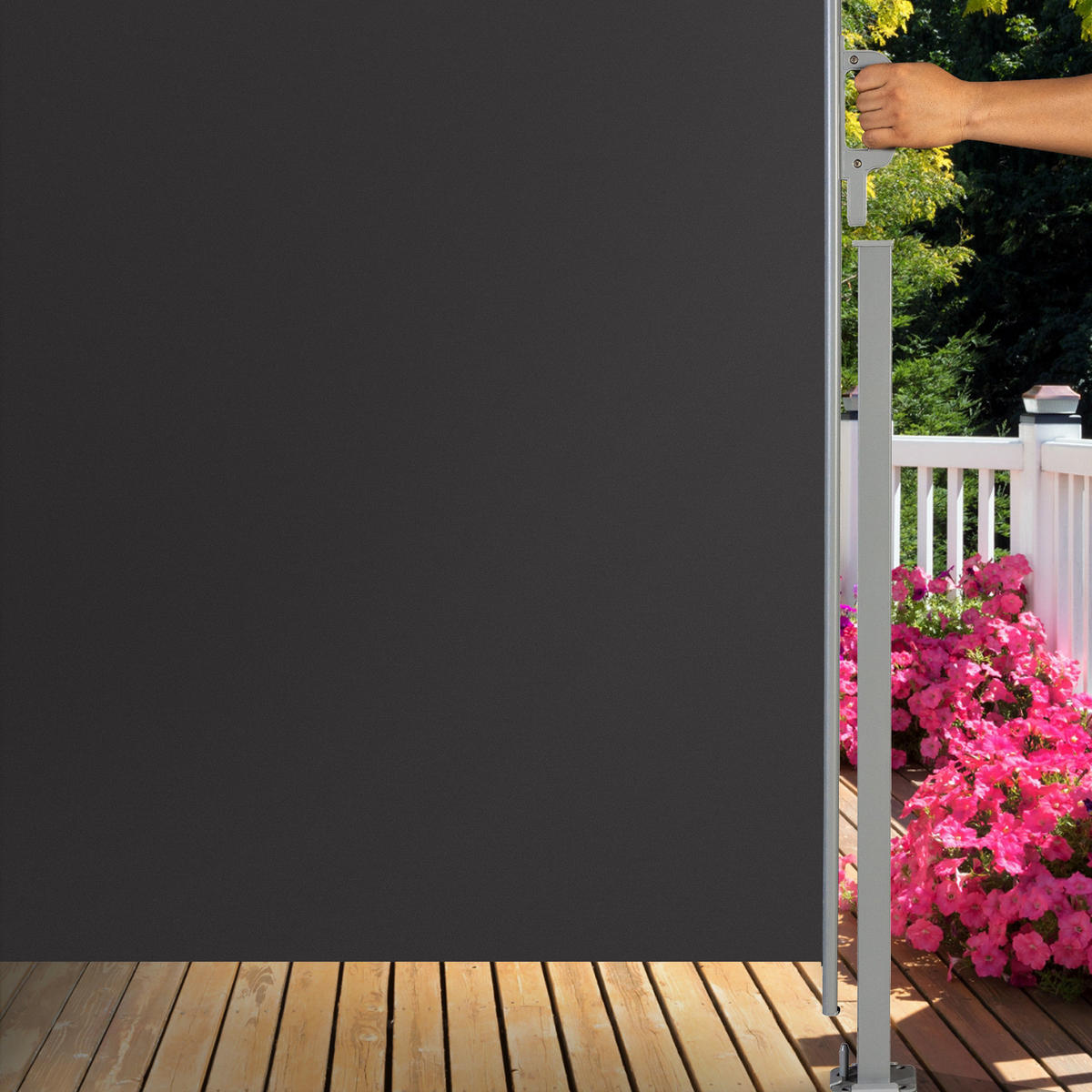 SEITENMARKISE 300x180 - Dunkelgrau, Textil (300/180cm) - SVITA