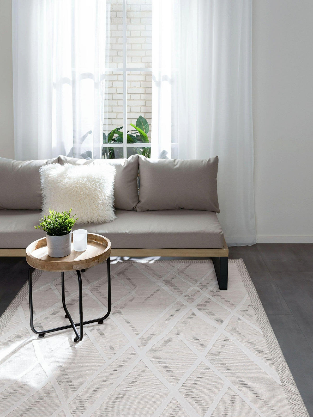 OUTDOORTEPPICH Flora Cream 160x230 cm - Creme, Kunststoff (160/230cm) - benuta