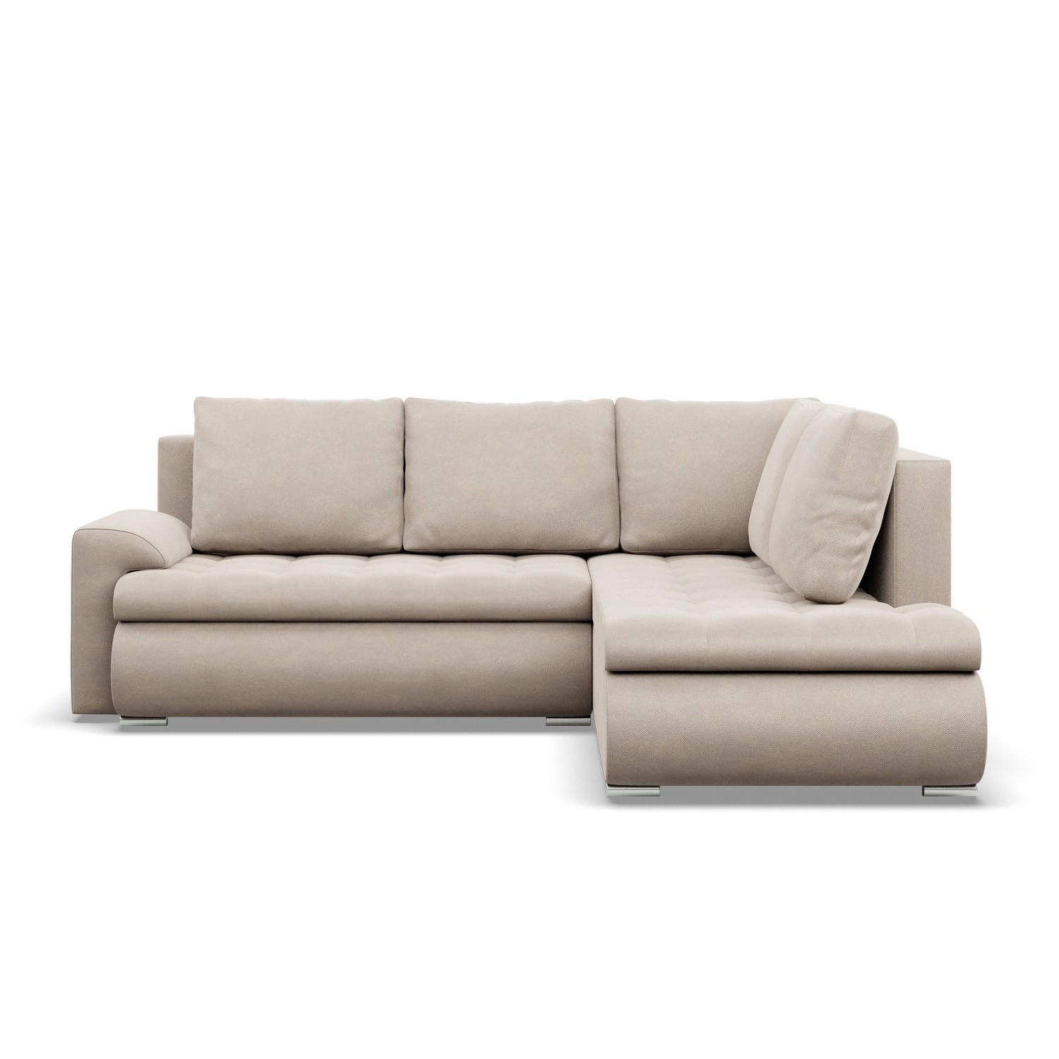 ECKSOFA RECHTS MIT SCHLAFFUNKTION FORESTA, Beige - Beige, Textil (230/200cm) - Mebligo