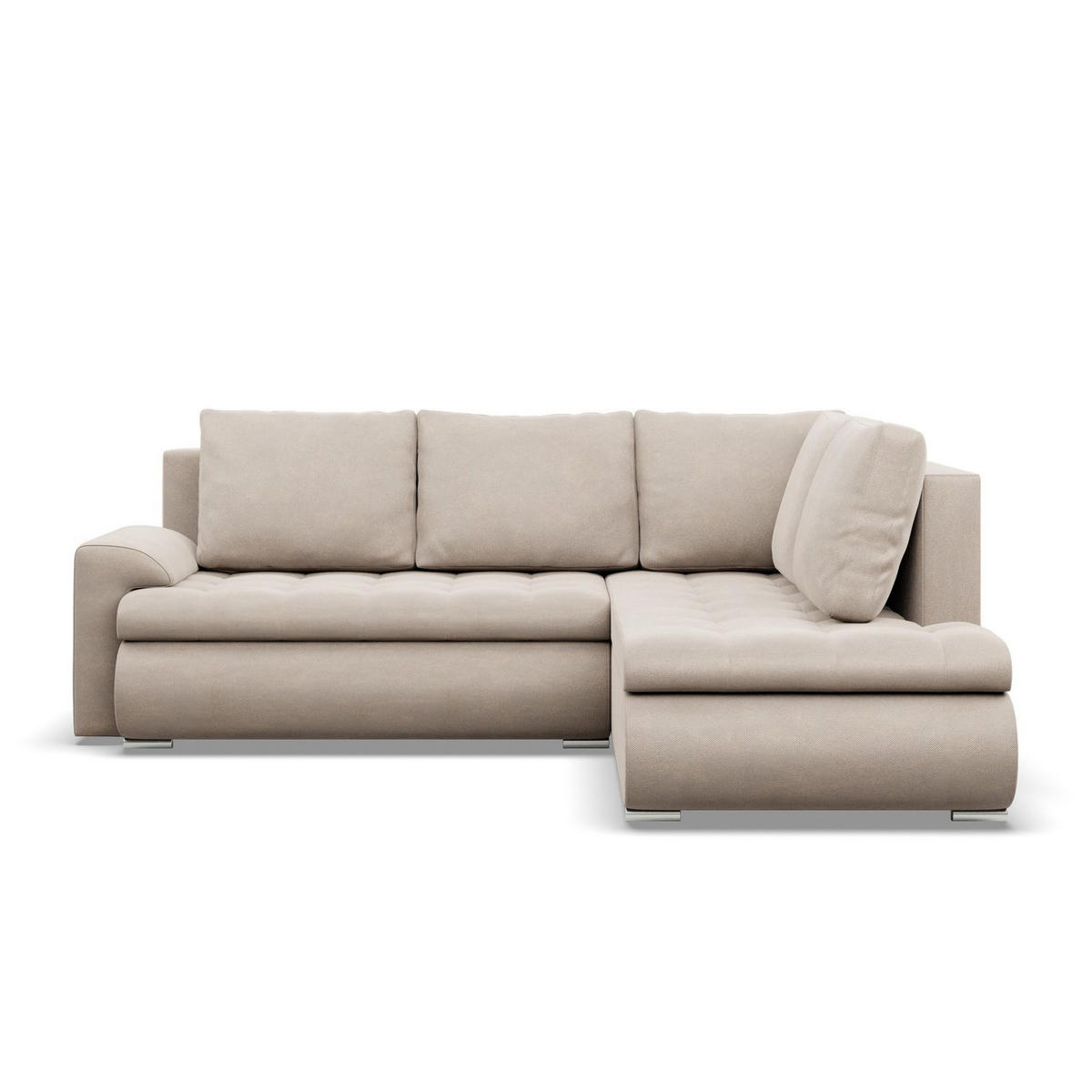 ECKSOFA RECHTS MIT SCHLAFFUNKTION FORESTA, Beige - Beige, Textil (230/200cm) - Mebligo