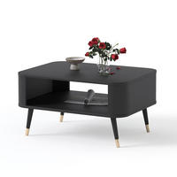 COUCHTISCH NOIR 80/60/42 cm Rechteckig, Schwarz - Schwarz, Holzwerkstoff/Metall (60/80/42cm) - Idohome