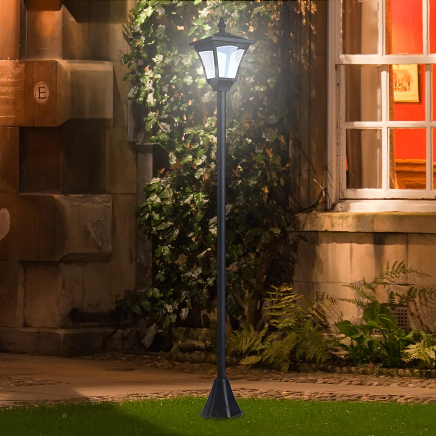 GARTENLATERNE, Schwarz, Kunststoff - Schwarz, Kunststoff (15/120/15cm) - Outsunny