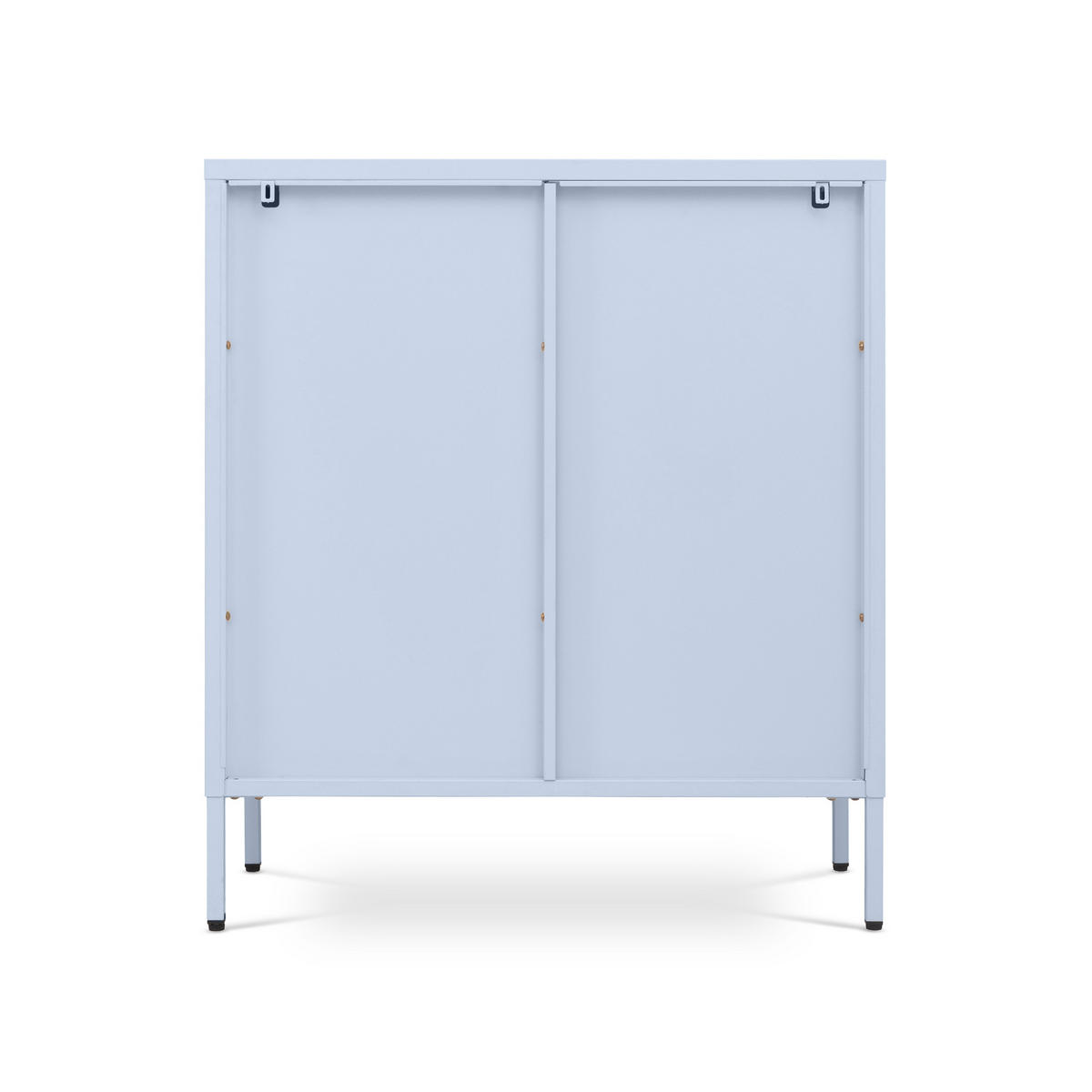 SIDEBOARD KURT im Industriestil aus Metall, blaugrau und geriffeltes Glas, 80 cm - Dunkelblau, Metall (80/90/35cm) - Sicaan