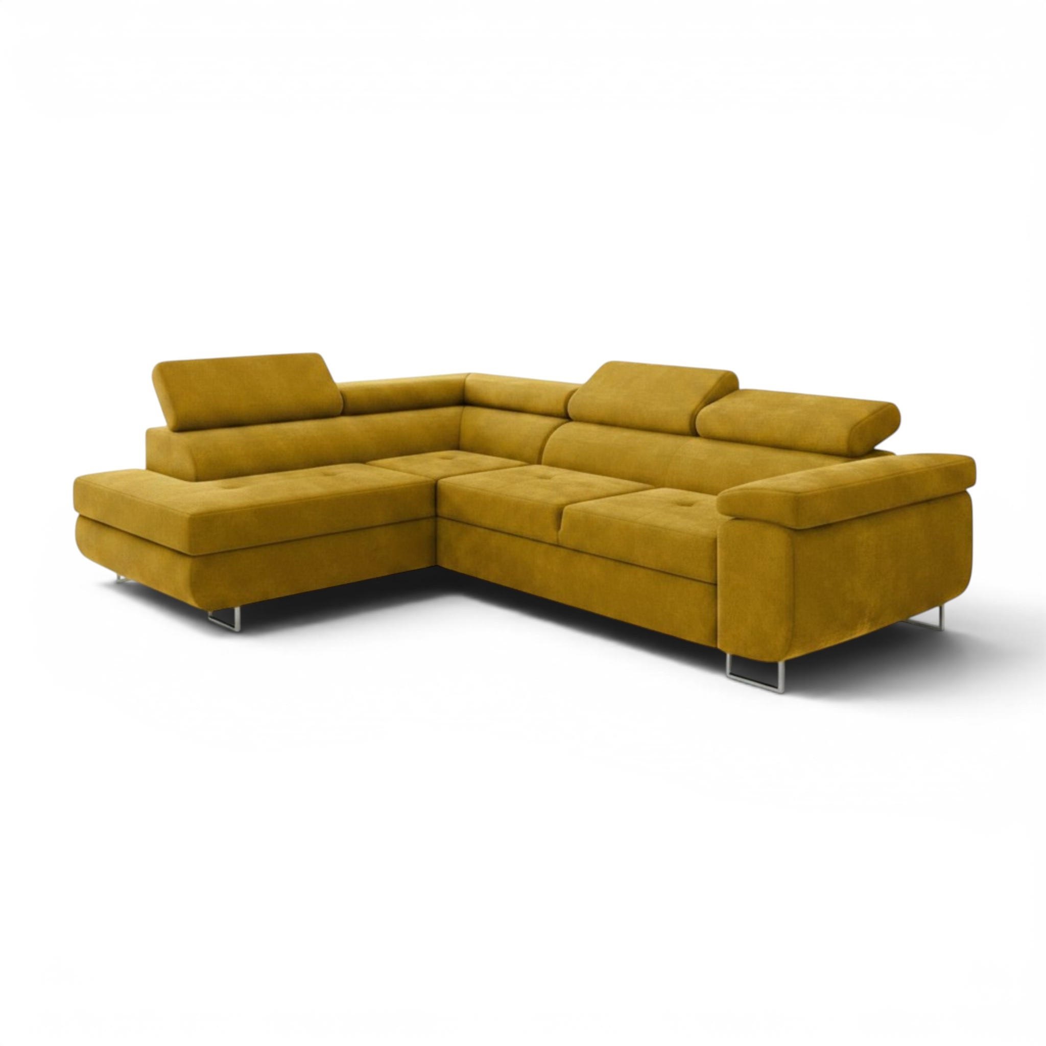 ECKSOFA Jade Mit Schlaffunktion - Gelb, Holzwerkstoff/Textil (202/275cm) - Fun Möbel