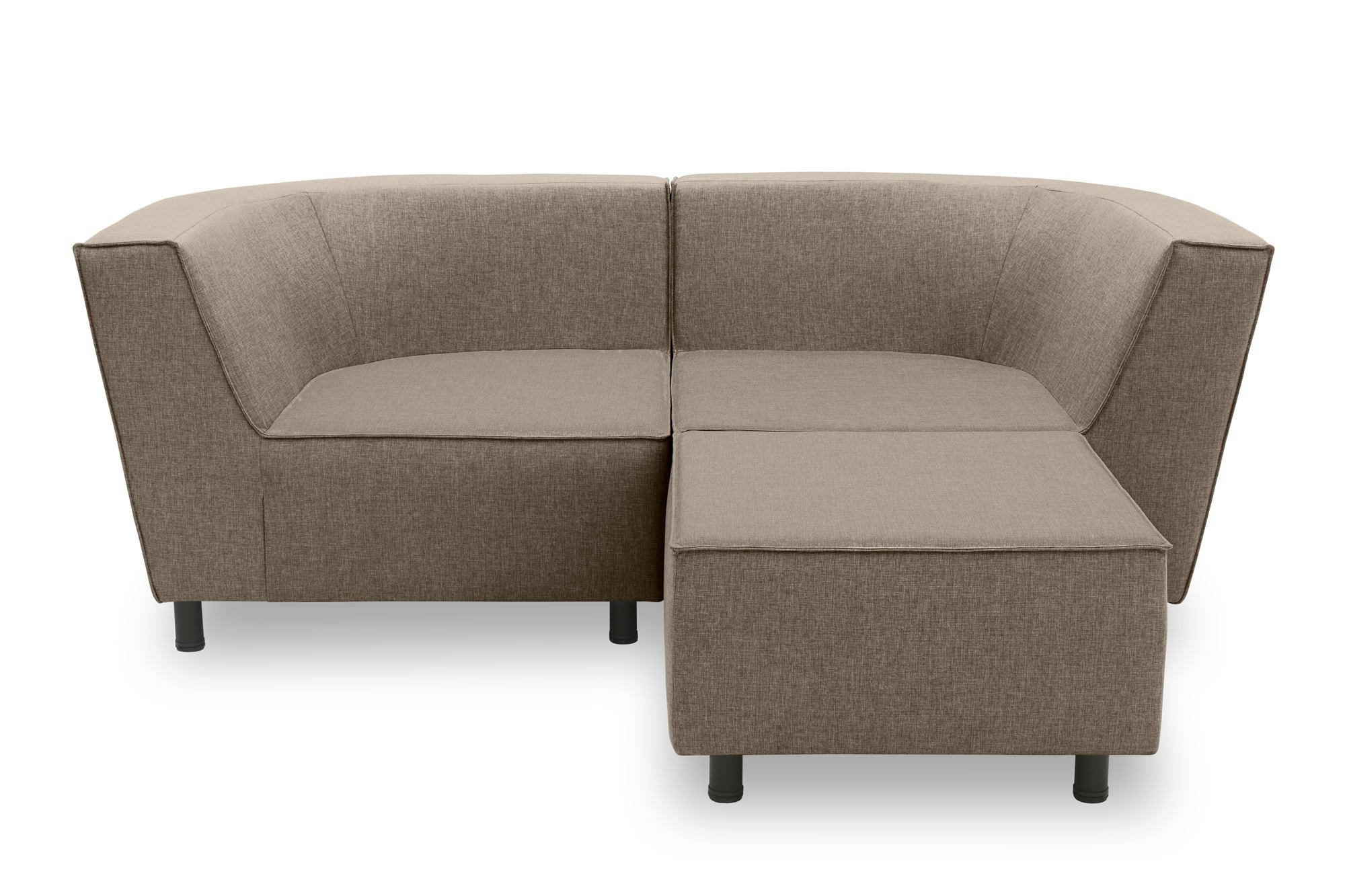 GARTENLOUNGE-SET 2 Brandie 206x77x176 mit Outdoorbezug in braun - Braun, Kunststoff (206/77/176cm) - 58aufmkessel