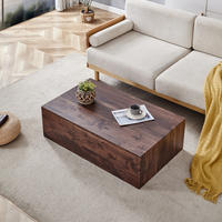 COUCHTISCH aus MDF 90x50x30 cm in Walnuss mit rutschfesten Füßen - Walnussfarben, Holzwerkstoff (90/50/30cm) - Modfu