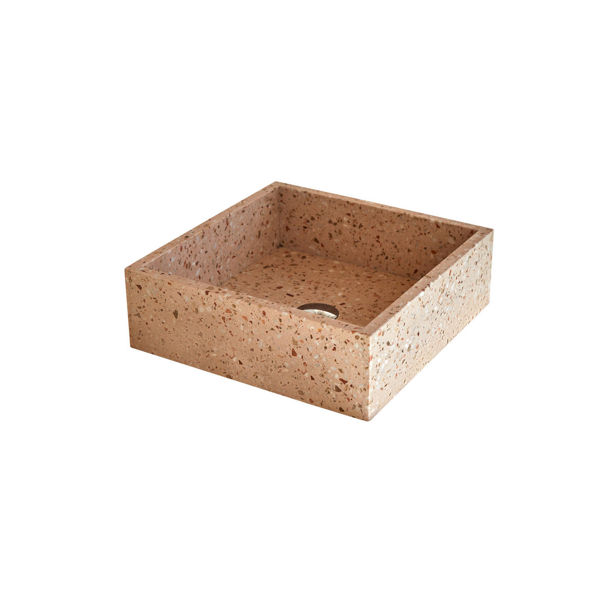 WASCHBECKEN Made Rosa aus Premium-Terrazzo - Pink, Stein (40/13/40cm) - Tikamoon