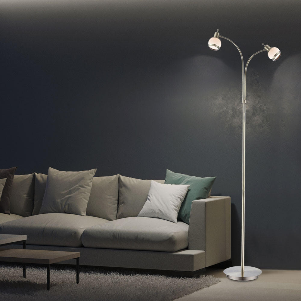 LED STEHLEUCHTE Metall Messing Opal - Messingfarben, Glas/Metall (44/23/155cm)