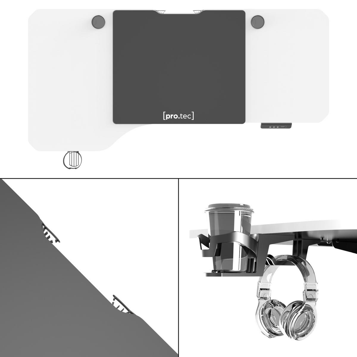 COMPUTERTISCH Oxnard - Weiß, Holzwerkstoff/Metall (75/159/119cm) - pro.tec