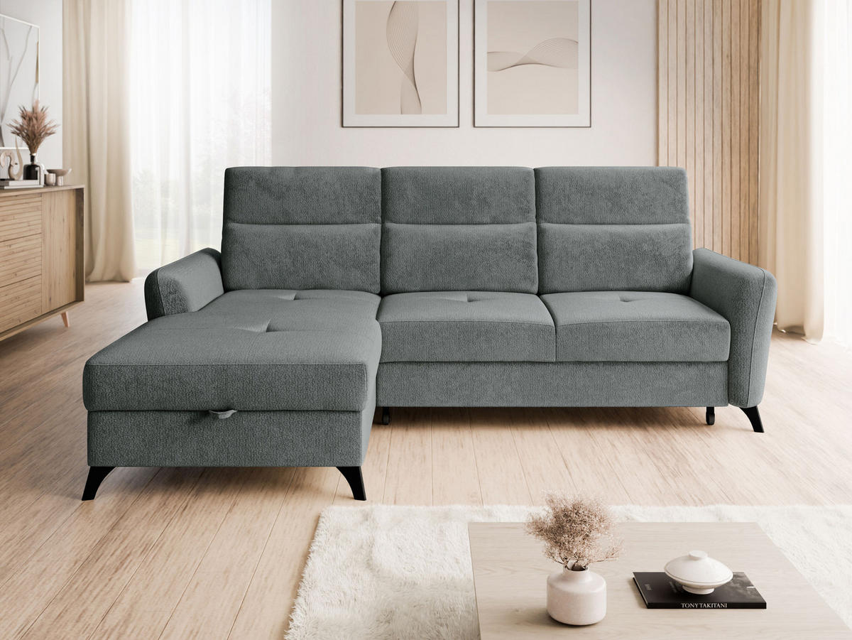 ECKSOFA Talia, Seite: Links LC-2R - Schwarz/Graphitfarben, Holz/Kunststoff (238/167cm) - MIRJAN24