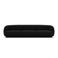 SOFA Miley aus Samt schwarz 3 Sitzplätze - Schwarz, Textil (90/70/255cm) - Micadoni
