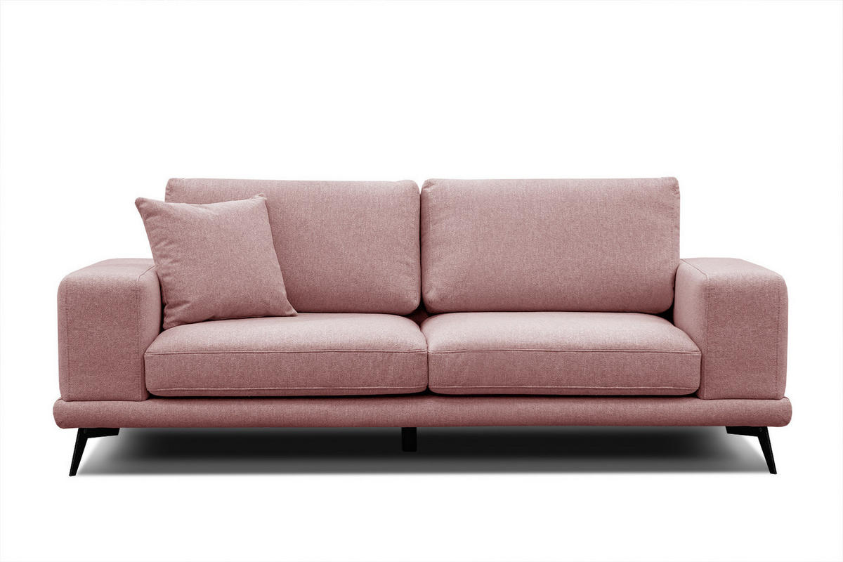 SOFA MEDIOLANE 3-Sitzer, hellrot - Hellrot, Holzwerkstoff/Textil (233/87/96cm) - Courtois Laville