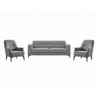SITZGARNITUR Manta, Grau Stellvariante 3+1+1 - Grau, Holzwerkstoff/Kunststoff (237/87/98cm)