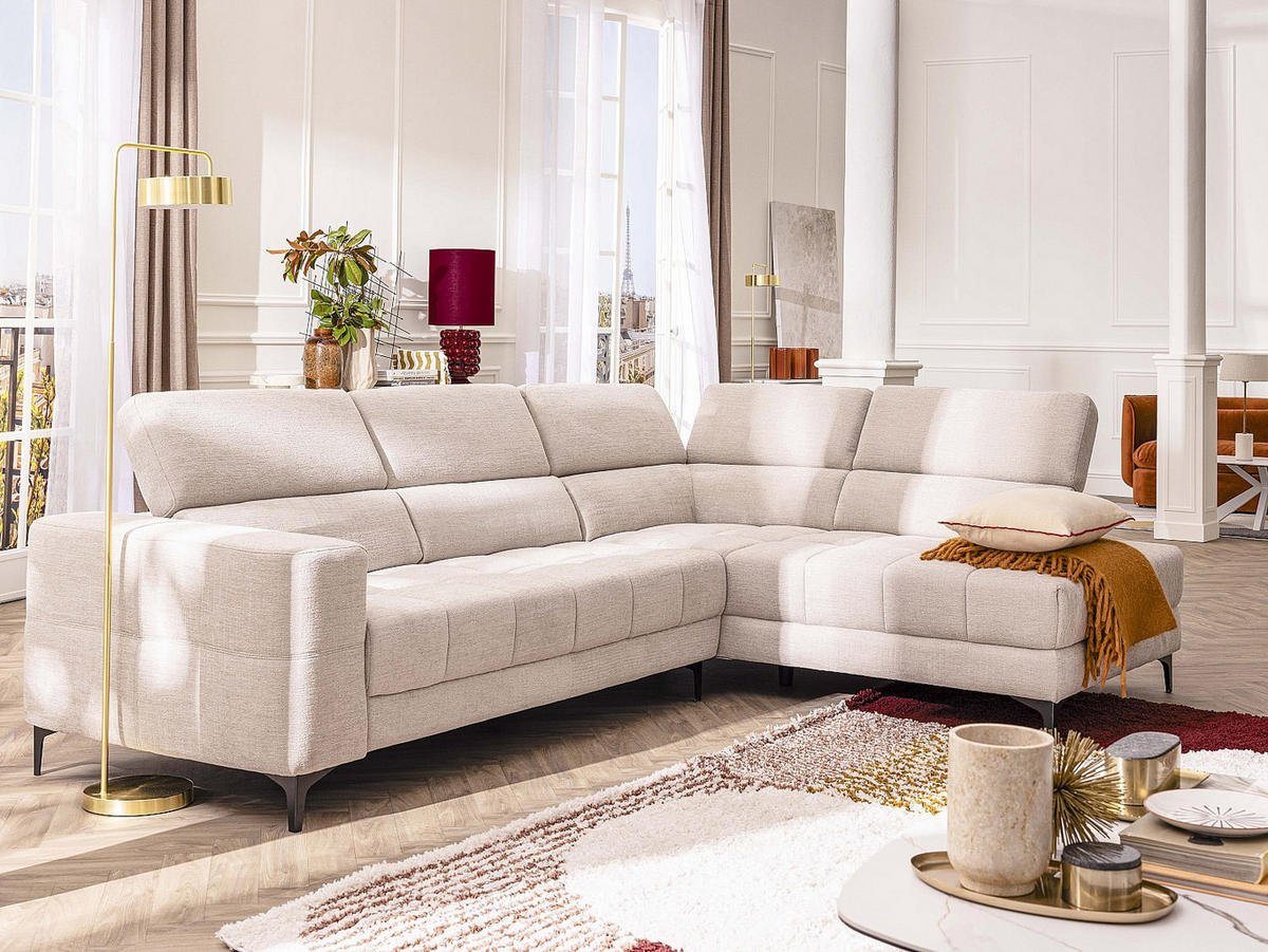 RELAXSOFA - 5 Personen - Stoff - Beige - - Beige, Textil (298/75/211.5cm) - Vente-Unique
