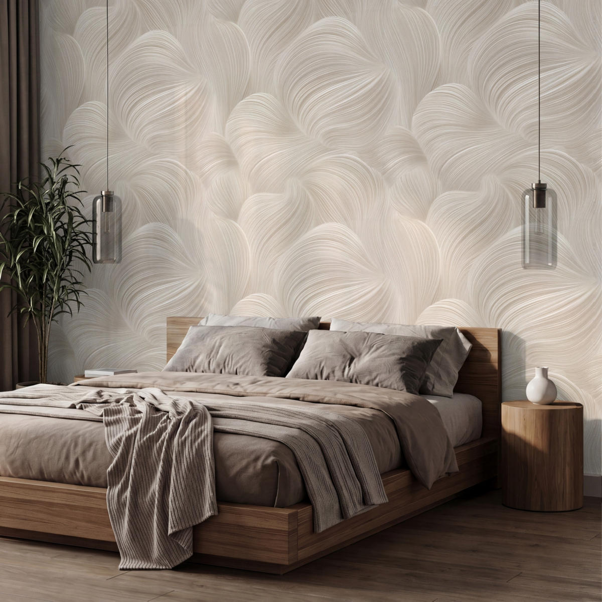TAPETE - Lines - Ventilator - Beige - 350x240 cm - Creme, Papier (350/240cm) - OnlyWow