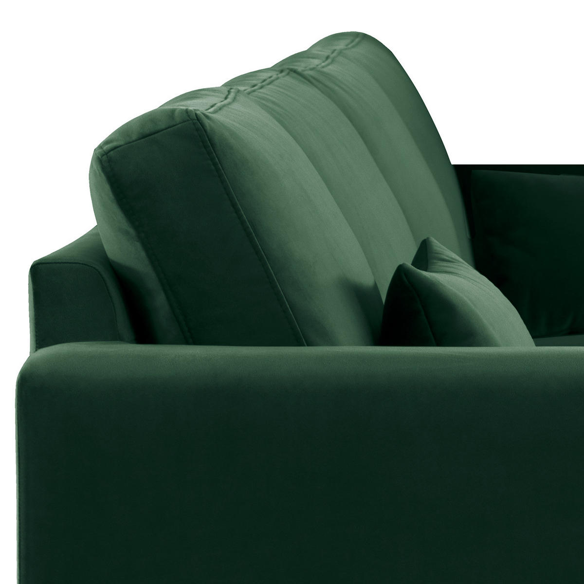 ECKSOFA mit Longchair - Eichefarben/Grün, Eichenholz/Textil (281/153cm) - home24