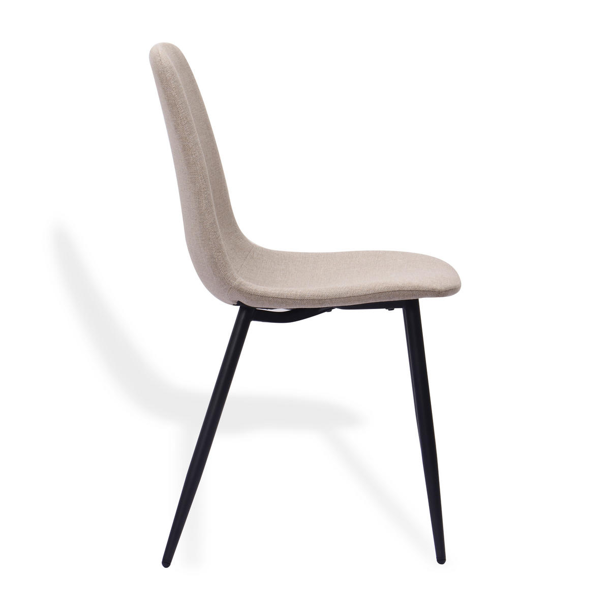 STUHL-SET DE-36873 2 Stück mit Stoffbezug und Metallbeinen Hellbeige - Beige, Metall (52/84.5/43cm) - ComfortXL