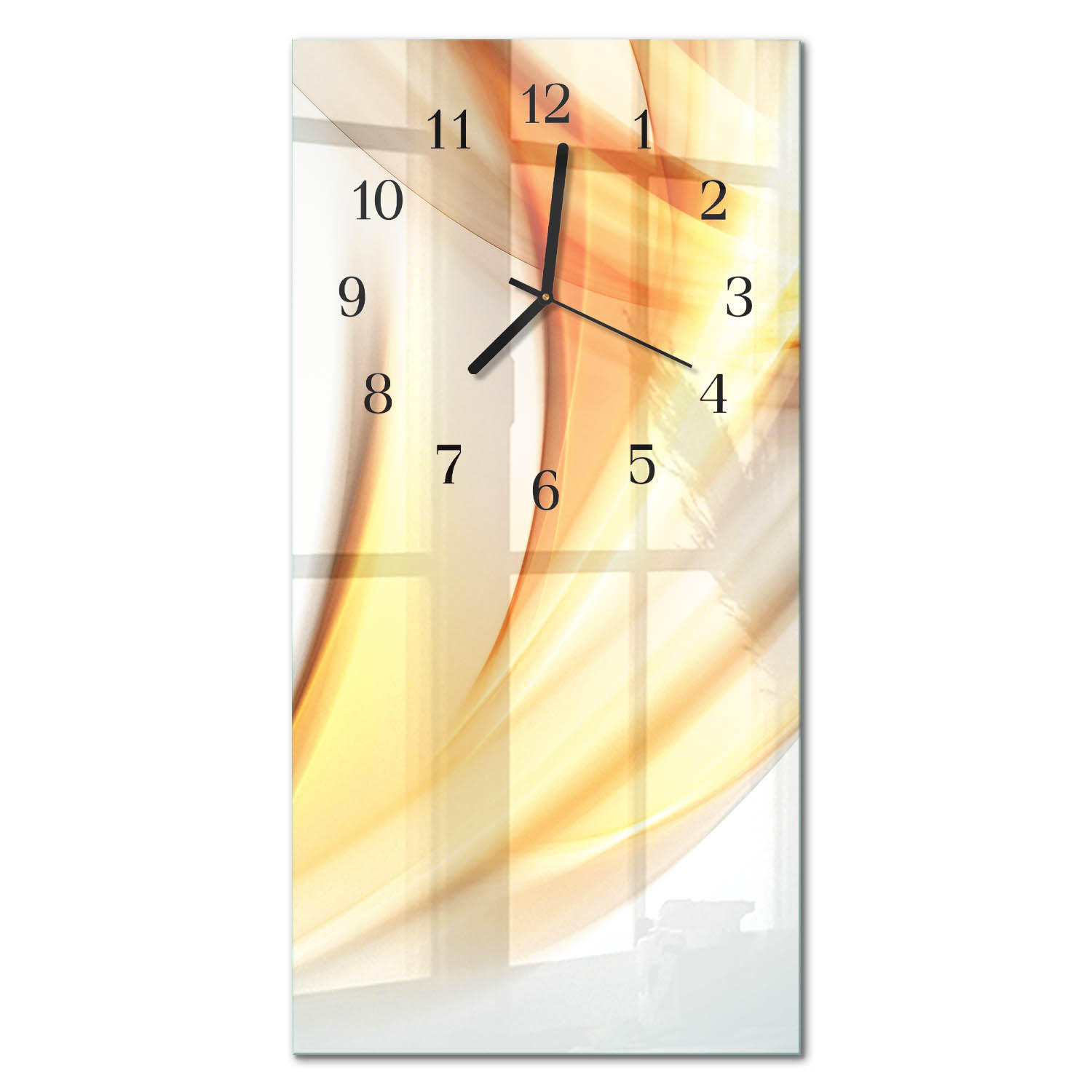 WANDUHR 60x30 cm - Orchidee - Orange, Glas (30/60/0.4cm) - TULUP