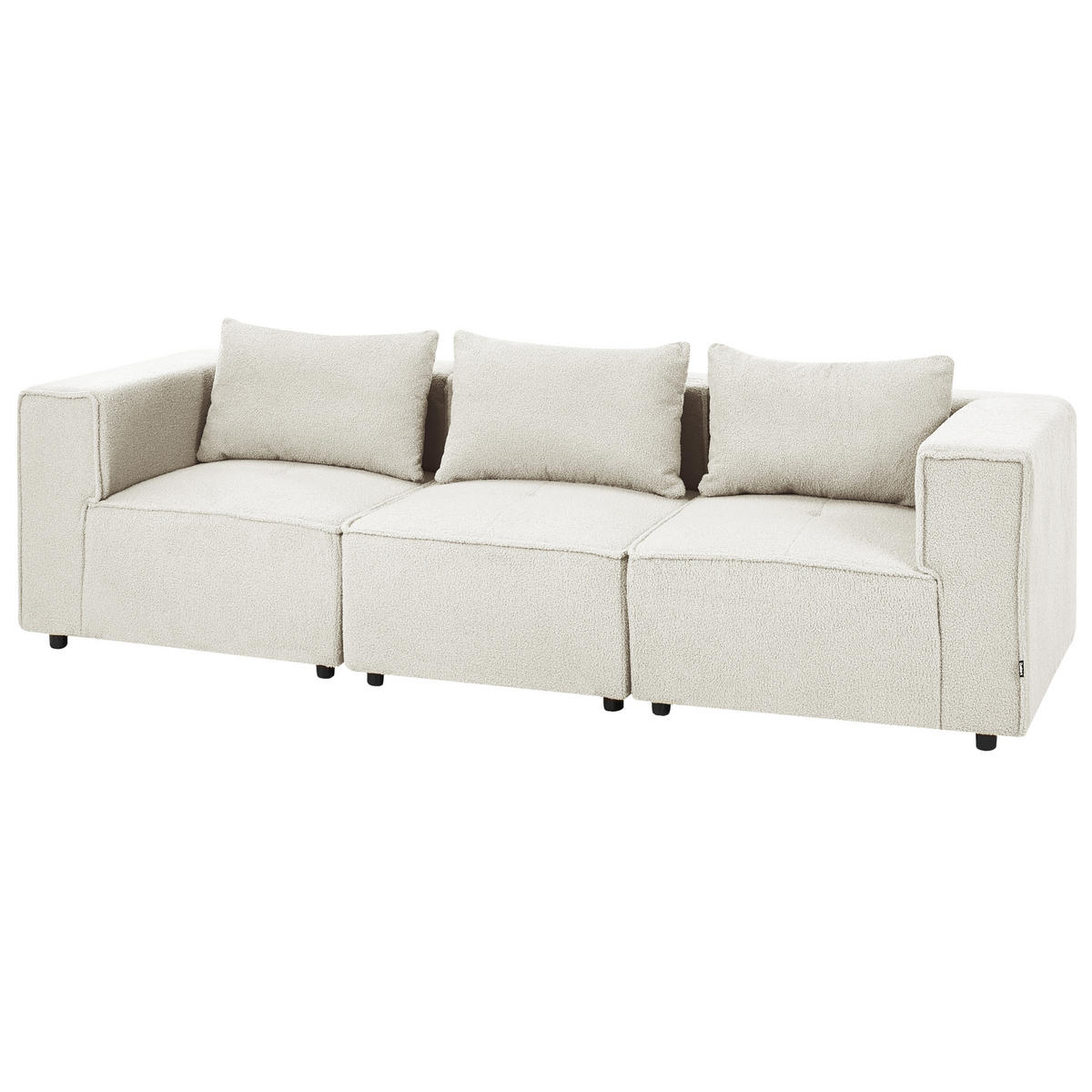 MODULÁRNÍ POHOVKA 3-místná Krémově bílá Bouclé Axebo - krémová, textil (258/93/94cm) - Beliani