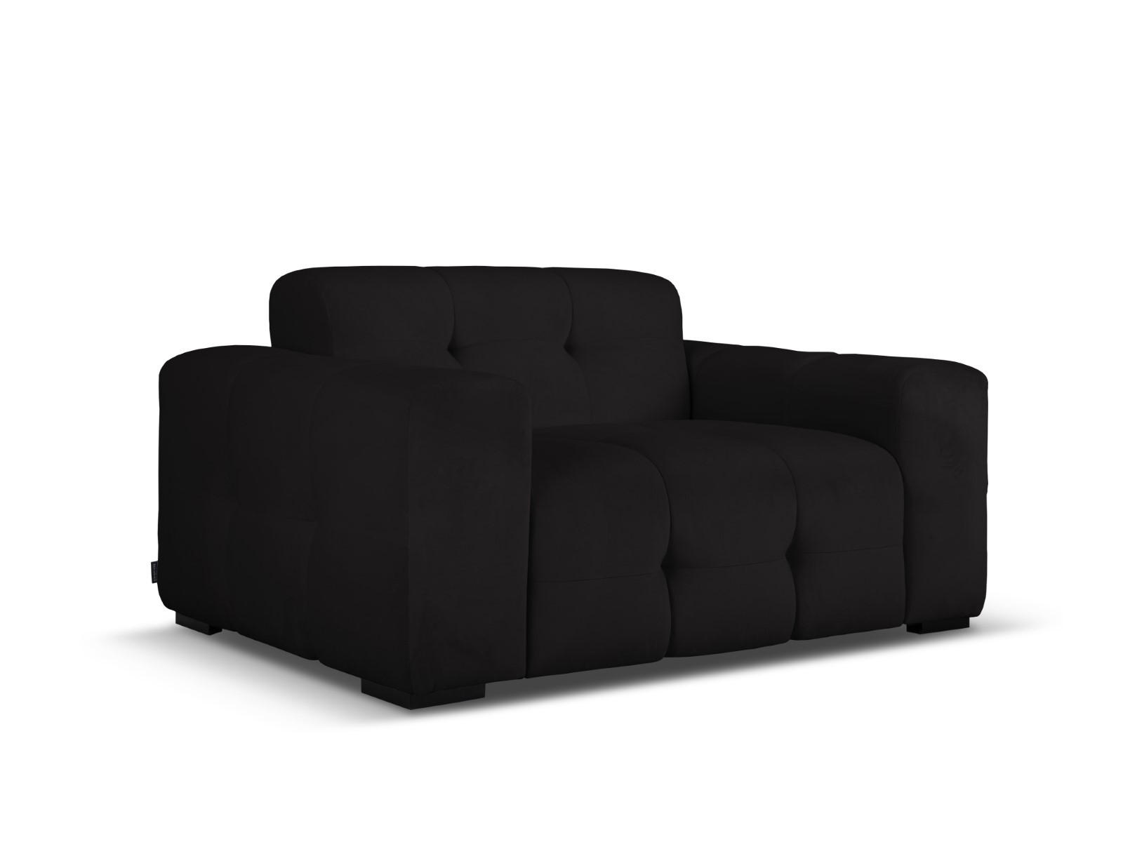 SOFA Kendal aus Samt schwarz 2 Sitzplätze - Schwarz, Textil (156/79/103cm) - Micadoni