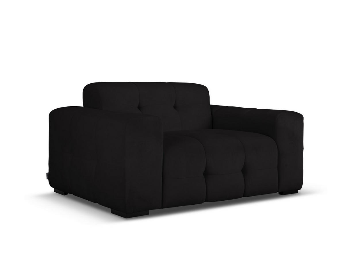 SOFA Kendal aus Samt schwarz 2 Sitzplätze - Schwarz, Textil (156/79/103cm) - Micadoni